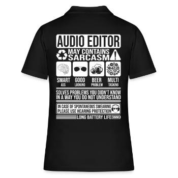 Audio-Editor Sarkasmus lustig Geschenk Audio-Editor - Frauen Polo Shirt - Schwarz - Hinten - Ailine (174cm)