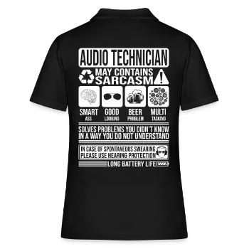 Technicien Audio Sarcasme drôle Cadeau Audio - Polo Femme - noir - Dos - Ailine (174cm)