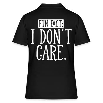 Fun fact: I don't care - Women's Polo Shirt - black - Back - Ailine (174cm)
