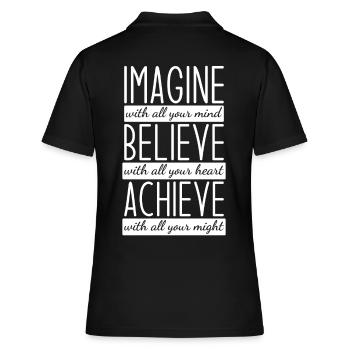 Imagine Faith Achieves Motivation - Women's Polo Shirt - black - Back - Ailine (174cm)