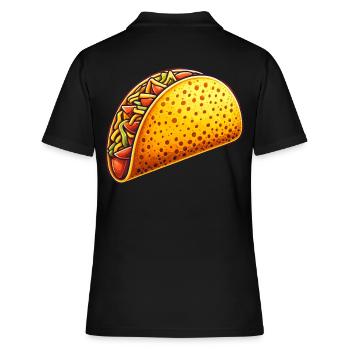 Taco Schale - Frauen Polo Shirt - Schwarz - Hinten - Ailine (174cm)