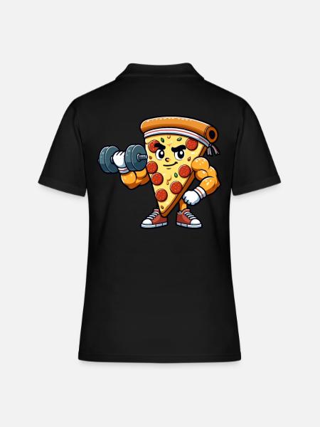 Pizza musculaire pendant la musculation - Polo Femme - noir