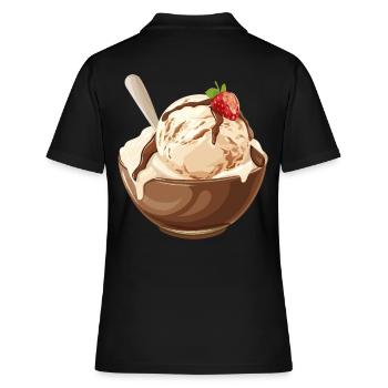Crème glacée à la vanille avec délice de sauce au chocolat - Polo Femme - noir - Dos - Ailine (174cm)