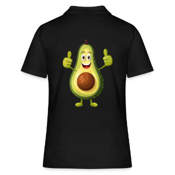 Happy Avocado Thumbs Up - Polo Femme - noir - Dos - Ailine (174cm)