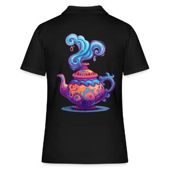Théière mystique avec des tourbillons enchanteurs - Polo Femme - noir - Dos - Ailine (174cm)