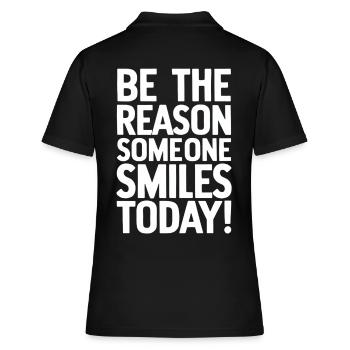 Be the reason for a smile today - Women's Polo Shirt - black - Back - Ailine (174cm)