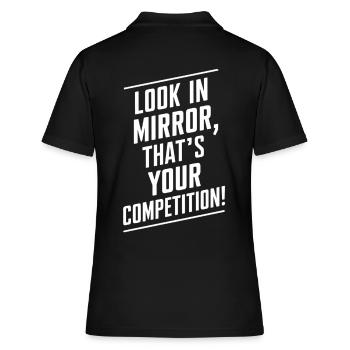 Miroir Miroir Citation de motivation - Polo Femme - noir - Dos - Ailine (174cm)