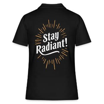 Exsude Positivité - Restez radieux - Polo Femme - noir - Dos - Ailine (174cm)