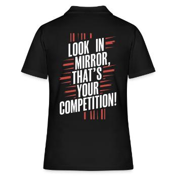 Miroir Miroir Message de motivation - Polo Femme - noir - Dos - Ailine (174cm)