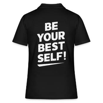 Soyez votre meilleure version Motivation - Polo Femme - noir - Dos - Ailine (174cm)