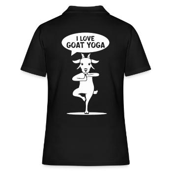 Ich Liebe Ziegenyoga Balance & Harmonie - Frauen Polo Shirt - Schwarz - Hinten - Ailine (174cm)