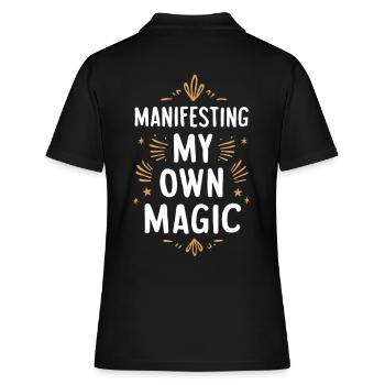 Manifesting My Own Magic Motivation - Frauen Polo Shirt - Schwarz - Hinten - Ailine (174cm)