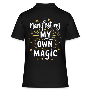 Manifesting My Own Magic - Frauen Polo Shirt - Schwarz - Hinten - Ailine (174cm)