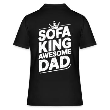 Sofa King Awesome Dad - Women's Polo Shirt - black - Back - Ailine (174cm)