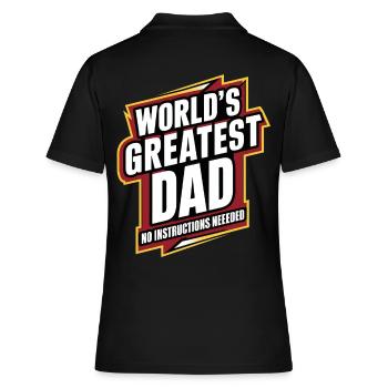 World's Greatest Dad - Keine Anleitung Nötig - Frauen Polo Shirt - Schwarz - Hinten - Ailine (174cm)