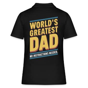 Weltbester Papa Keine Anleitung Nötig - Frauen Polo Shirt - Schwarz - Hinten - Ailine (174cm)