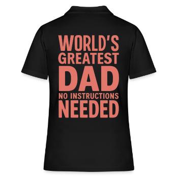 World's Greatest Dad - Keine Anleitung Nötig - Frauen Polo Shirt - Schwarz - Hinten - Ailine (174cm)