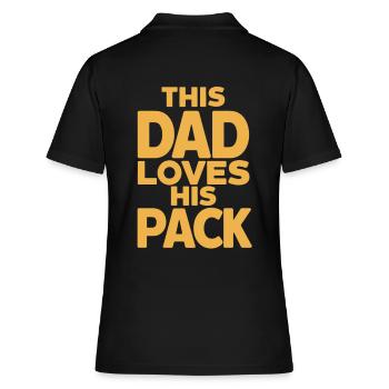Dieser Papa Liebt Sein Rudel - Frauen Polo Shirt - Schwarz - Hinten - Ailine (174cm)