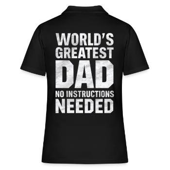 Weltbester Papa Keine Anleitung Nötig - Frauen Polo Shirt - Schwarz - Hinten - Ailine (174cm)