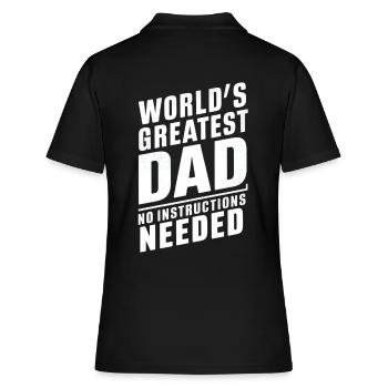Weltbester Papa Keine Anleitung Nötig - Frauen Polo Shirt - Schwarz - Hinten - Ailine (174cm)