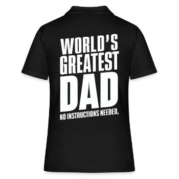 Worlds Greatest Dad Keine Anleitung Nötig - Frauen Polo Shirt - Schwarz - Hinten - Ailine (174cm)
