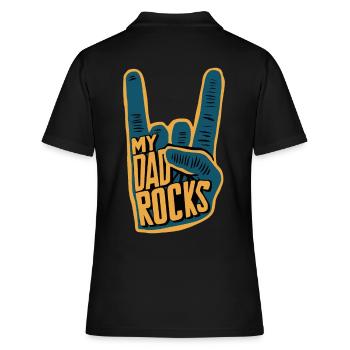 Graphique de signe de la main de My Daddy Rocks - Polo Femme - noir - Dos - Ailine (174cm)