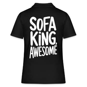 Sofa King Awesome Funny Saying - Women's Polo Shirt - black - Back - Ailine (174cm)