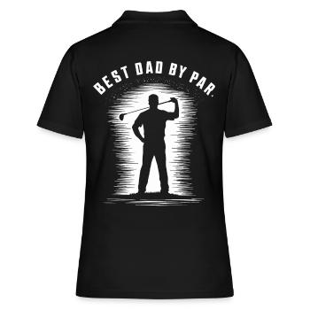 Bester Papa Durchschnitt Golfer Silhouette - Frauen Polo Shirt - Schwarz - Hinten - Ailine (174cm)