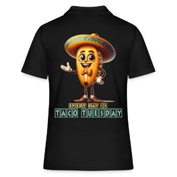 Jeder Tag Ist Taco Dienstag - Frauen Polo Shirt - Schwarz - Hinten - Ailine (174cm)