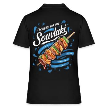 Je suis ici pour l’expérience souvlaki - Polo Femme - noir - Dos - Ailine (174cm)