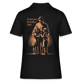 Schützer, Versorger, Vater - Ehre Deinen Helden - Frauen Polo Shirt - Schwarz - Hinten - Ailine (174cm)
