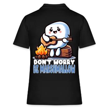 Sorglos Wie Ein Marshmallow Mit Gitarre - Frauen Polo Shirt - Schwarz - Hinten - Ailine (174cm)