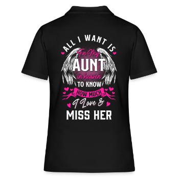 Tante Im Himmel - Frauen Polo Shirt - Schwarz - Hinten - Ailine (174cm)