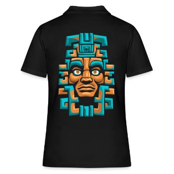 Dieu Maya Mythologie Maya Itzamna Masque Ancien - Polo Femme - noir - Dos - Ailine (174cm)