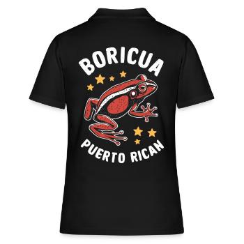 Boricua Porto Rico Coqui Porto Rico Grenouille - Polo Femme - noir - Dos - Ailine (174cm)