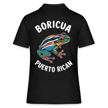 Boricua Porto Rico Coqui Porto Rico Grenouille - Polo Femme - noir - Dos - Ailine (174cm)