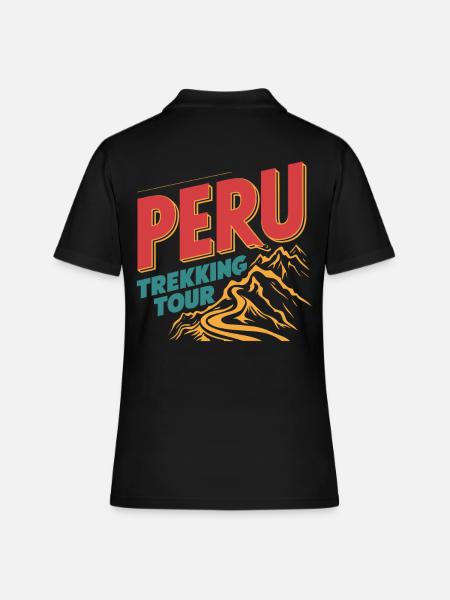 Pérou Trekking Aventure Paysage de montagne - Polo Femme - noir