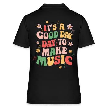 C’est un bon jour pour faire de la musique Musiciens - Polo Femme - noir - Dos - Ailine (174cm)