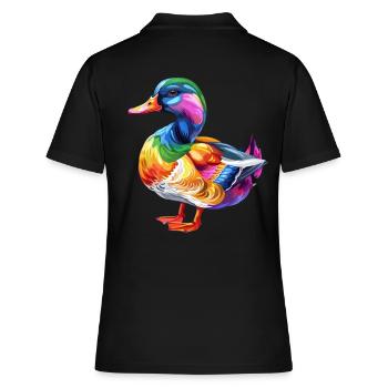 Canard coloré Illustration Nature Art Design - Polo Femme - noir - Dos - Ailine (174cm)