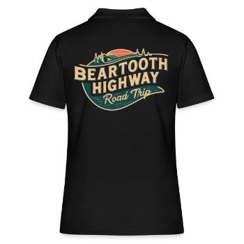 Beartooth Highway Road Trip Abenteuer - Frauen Polo Shirt - Schwarz - Hinten - Ailine (174cm)