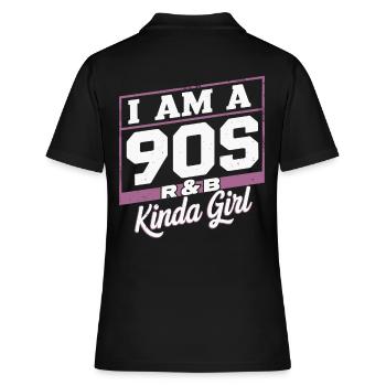 Ich Bin Ein 90s R-&B Kinda Girl - Frauen Polo Shirt - Schwarz - Hinten - Ailine (174cm)