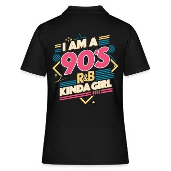 Ich Bin Ein 90er R&B Mädchen Fan - Frauen Polo Shirt - Schwarz - Hinten - Ailine (174cm)