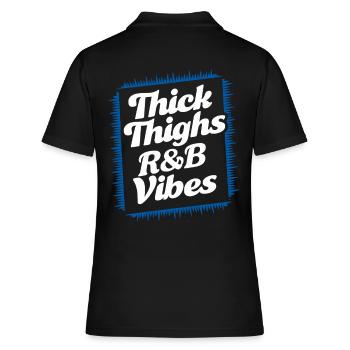 Thick Thighs R&B Vibes der 90er - Frauen Polo Shirt - Schwarz - Hinten - Ailine (174cm)