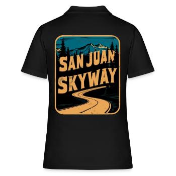 San Juan Skyway Scenic Mountain Road Trip - Women's Polo Shirt - black - Back - Ailine (174cm)