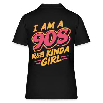 Ich Bin Ein 90s R&B Girl - Frauen Polo Shirt - Schwarz - Hinten - Ailine (174cm)