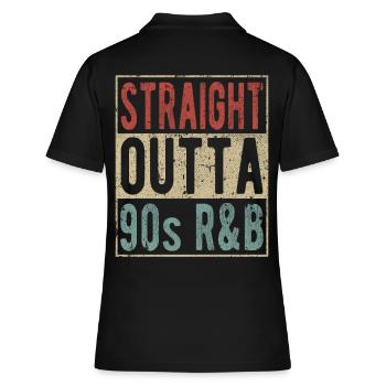 Straight Outta 90s R&B Retro Style - Frauen Polo Shirt - Schwarz - Hinten - Ailine (174cm)