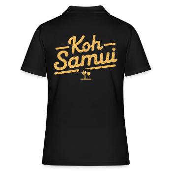 Palmiers de vacances sur l’île de Koh Samui - Polo Femme - noir - Dos - Ailine (174cm)