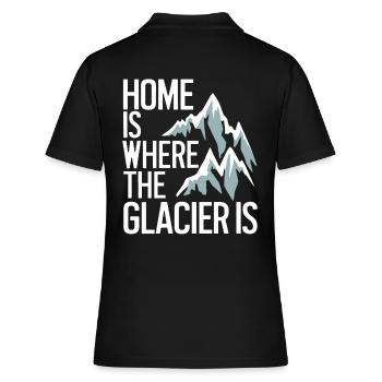 Souvenir d’Islande : la maison est là où se trouve le glacier - Polo Femme - noir - Dos - Ailine (174cm)