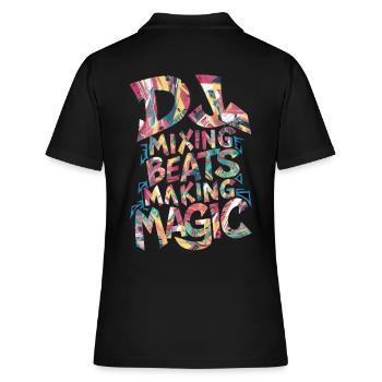 DJ Mixing Beats Making Magic - Frauen Polo Shirt - Schwarz - Hinten - Ailine (174cm)