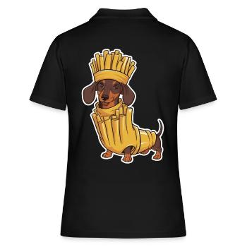 Teckel En Frites Français Déguisements - Déguisement Humoristique - Polo Femme - noir - Dos - Ailine (174cm)